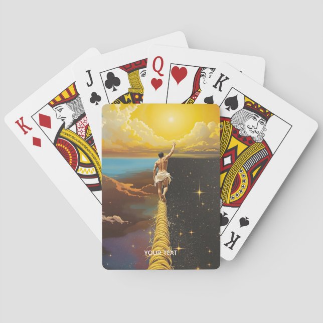 Fantasy Cute Man Rope Space Playing Cards (Back)
