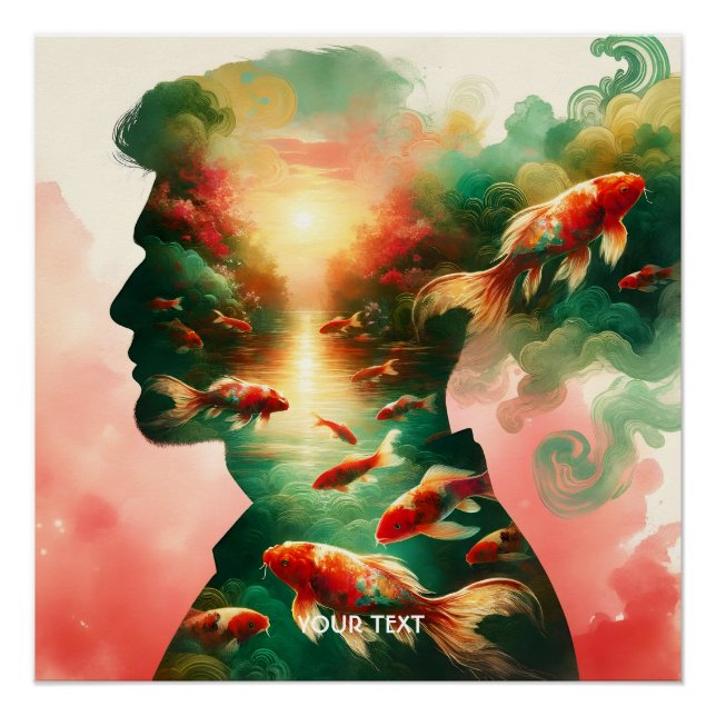 Fantasy Cute Man Sea Fish Poster (Front)