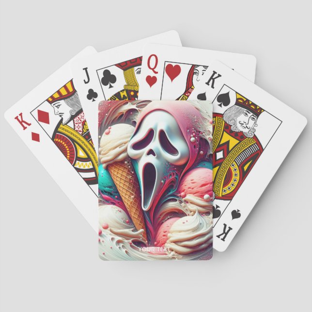 Fantasy Cute Mask Ice Scream Playing Cards (Back)