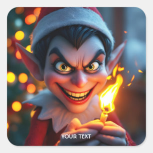 Fantasy Cute Match Christmas Tree Square Sticker