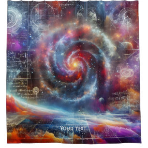 Fantasy Cute Mathematics Space Stars Shower Curtain