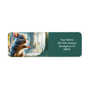 Fantasy Cute Mice Bow Forest Return Address Label