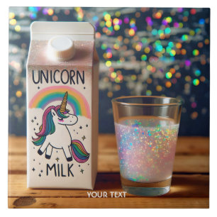 Fantasy Cute Milk Unicorn Rainbow Ceramic Tile