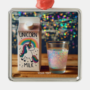 Fantasy Cute Milk Unicorn Rainbow Metal Ornament