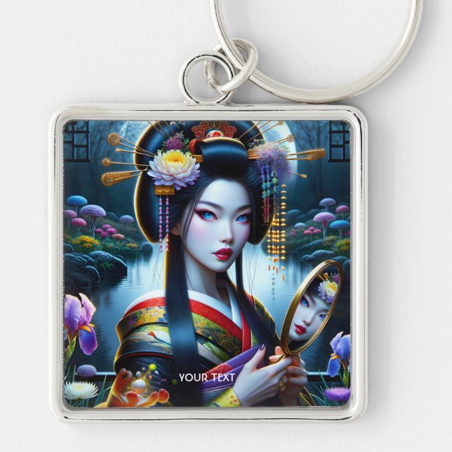 Fantasy Cute Mirror Girl Kimono Key Ring (Front)