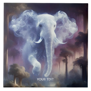 Fantasy Cute Mist Elephant Jungle Ceramic Tile