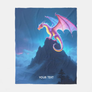 Fantasy Cute Mist Shrouded Dragon Fleece Blanket