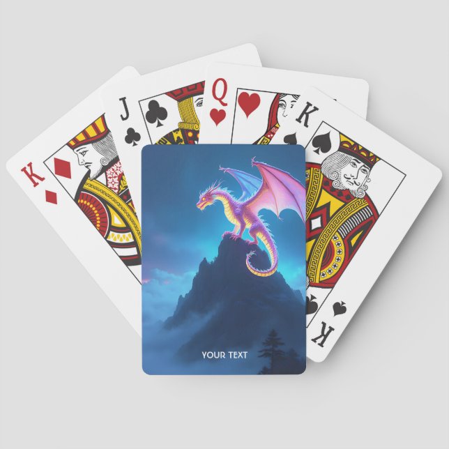 Fantasy Cute Mist Shrouded Dragon Playing Cards (Back)