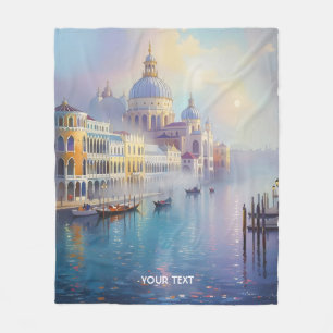 Fantasy Cute Misty Venice Morning Fleece Blanket