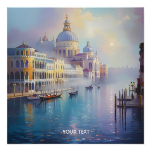 Fantasy Cute Misty Venice Morning Poster