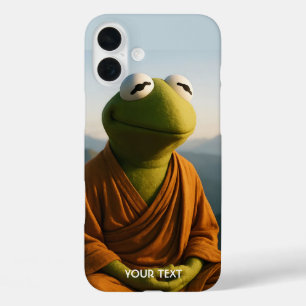 Fantasy Cute Monk Frog Mountains iPhone 16 Plus Case