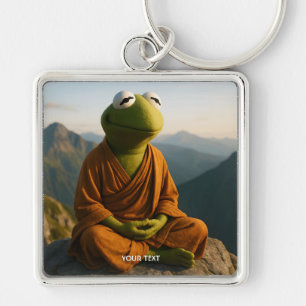 Fantasy Cute Monk Frog Mountains Key Ring