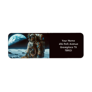 Fantasy Cute Moon Astronaut Bags Return Address Label