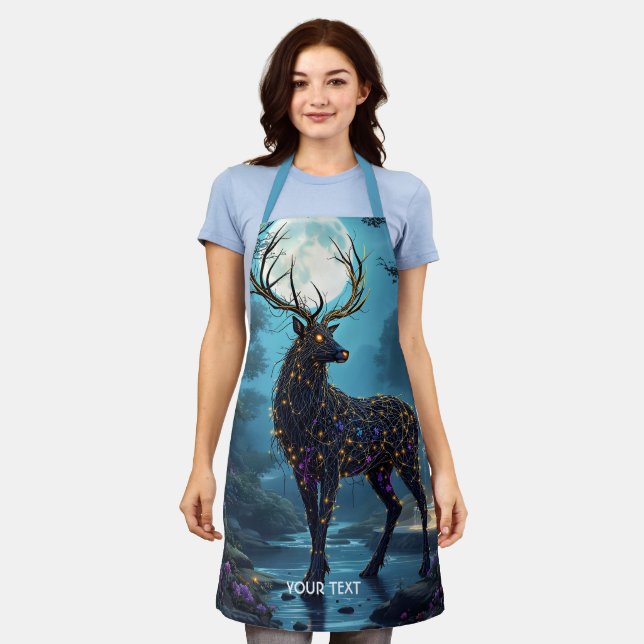 Fantasy Cute Moon Deer Night Apron (Worn)