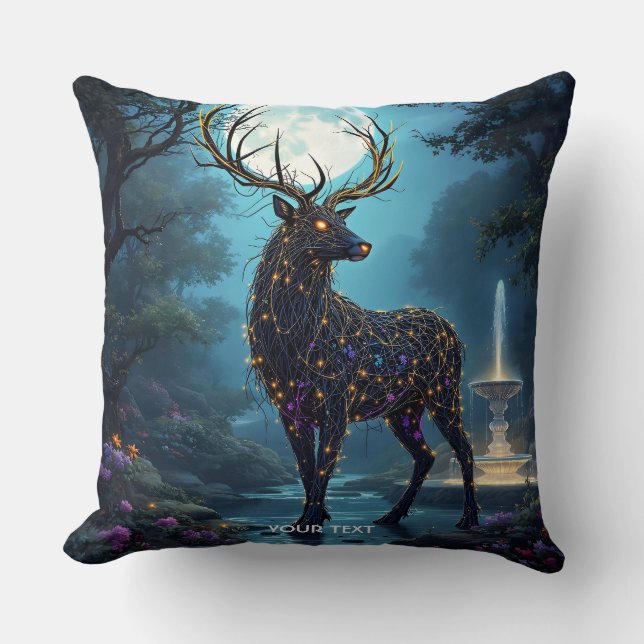 Fantasy Cute Moon Deer Night Cushion (Front)