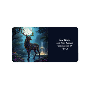Fantasy Cute Moon Deer Night Label