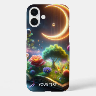 Fantasy Cute Moon Garden Book iPhone 16 Plus Case