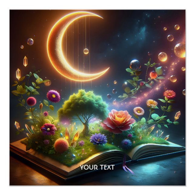 Fantasy Cute  Moon Garden Book Poster (Front)