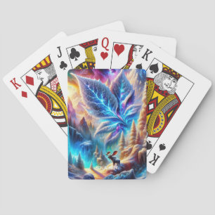 Fantasy Cute  Moose Leaf Colours Playing Cards