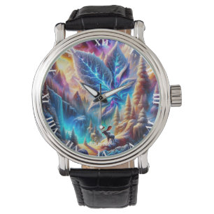Fantasy Cute  Moose Leaf Colours Watch