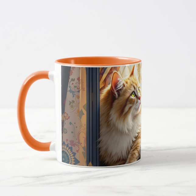 Fantasy Cute Morning Window Cat Mug (Left)