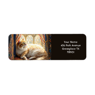 Fantasy Cute Morning Window Cat Return Address Label