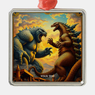 Fantasy Cute Mosaic Fierce Battle Metal Ornament