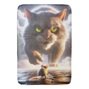 Fantasy Cute Mouse And Cat Bath Mat