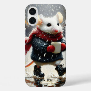 Fantasy Cute Mouse Coffee Coat iPhone 16 Plus Case