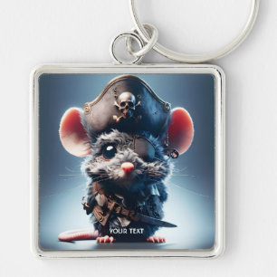Fantasy Cute Mouse Pirate Hat Key Ring