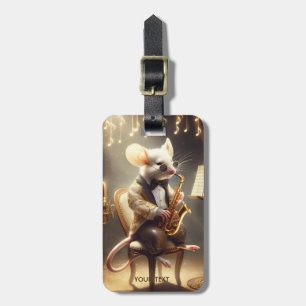 Fantasy Cute Mouse Playing Music Luggage Tag