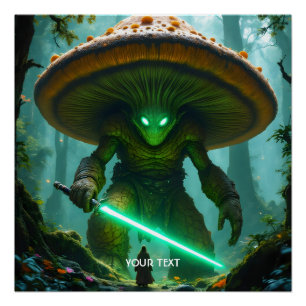 Fantasy Cute  Mushroom Sabre Forest Poster