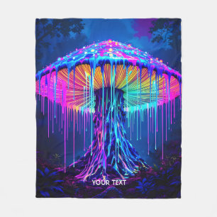 Fantasy Cute Mushroom Surreal Forest Fleece Blanket
