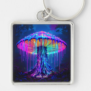 Fantasy Cute Mushroom Surreal Forest Key Ring