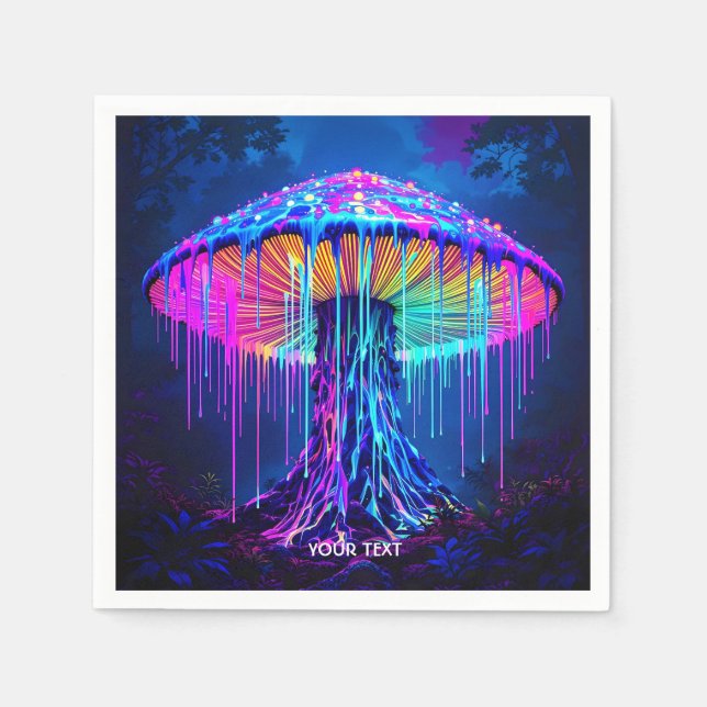 Fantasy Cute Mushroom Surreal Forest Napkin (Front)