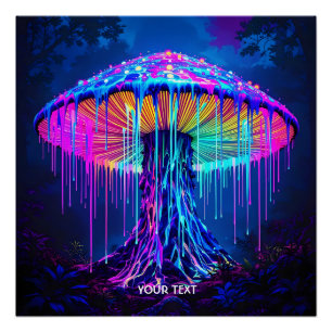 Fantasy Cute Mushroom Surreal Forest Poster