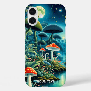 Fantasy Cute Mushrooms Forest Moon iPhone 16 Plus Case