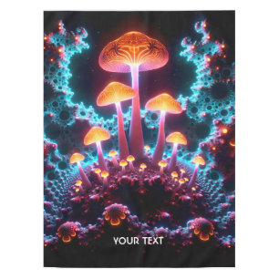 Fantasy Cute Mushrooms Lights Forest  Tablecloth