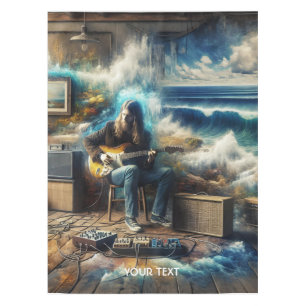 Fantasy Cute Music Guitar Ocean Tablecloth