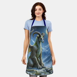 Fantasy Cute Mythical Ram Dragon Apron