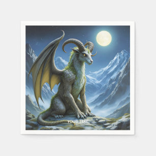 Fantasy Cute Mythical Ram Dragon Napkin