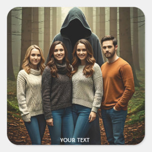 Fantasy Cute Nice Forest Walk Square Sticker