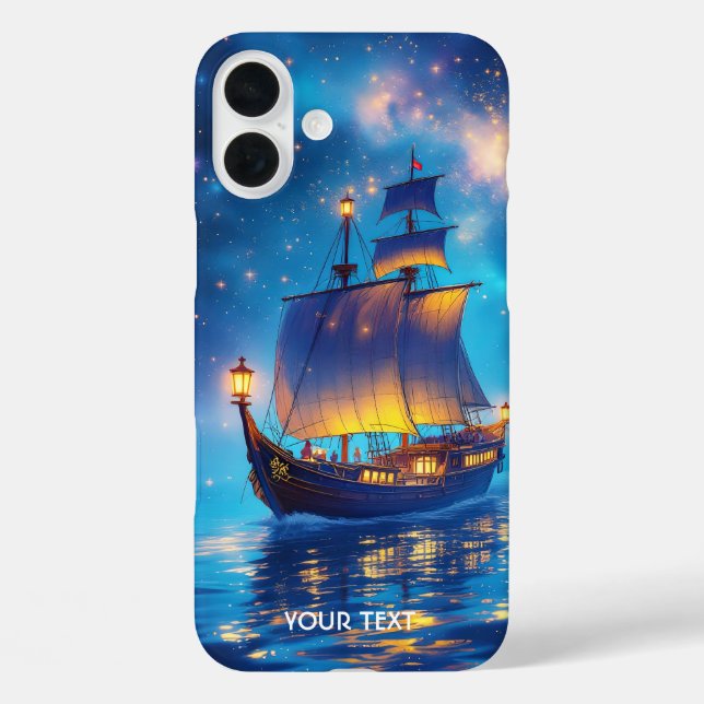 Fantasy Cute Night Boat Sea Case-Mate iPhone Case (Back)