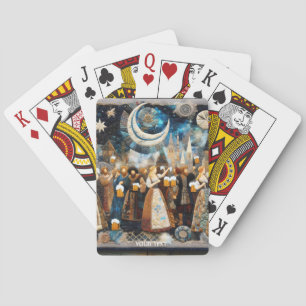 Fantasy Cute October Fabric Collage Playing Cards