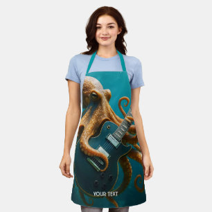 Fantasy Cute Octopus Playing Guitar Apron