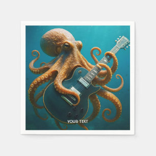 Fantasy Cute Octopus Playing Guitar Napkin