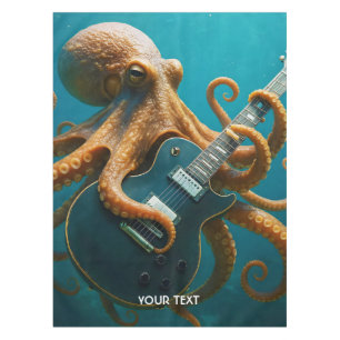 Fantasy Cute Octopus Playing Guitar Tablecloth