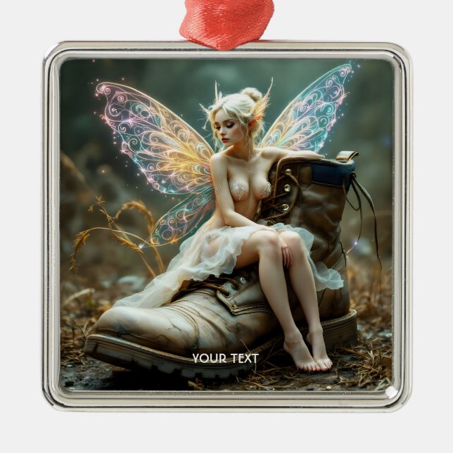 Fantasy Cute  Old Big Boot Metal Ornament (Front)