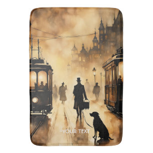 Fantasy Cute Old London Evening Bath Mat
