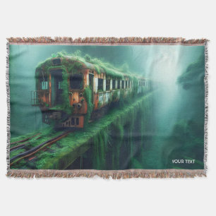 Fantasy Cute Old Past Train Throw Blanket